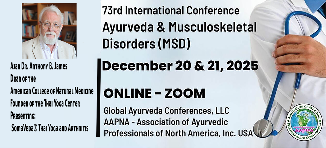 Ajahn Dr. Anthony B. James presenting SomaVeda® Thai Yoga at AAPNA December 20, international conference on musculoskeletal Disorders.